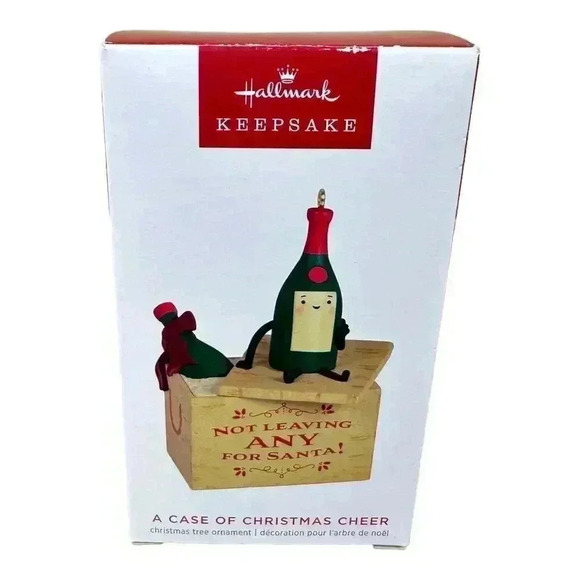 Hallmark 2023 A Case Of Christmas Cheer Wine Booze Keepsake Xmas Ornament NIB - Picture 1 of 8